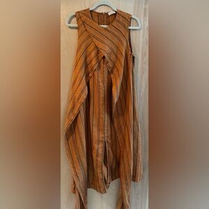 By Malene Birger Orange and Black Striped Maxi Dress